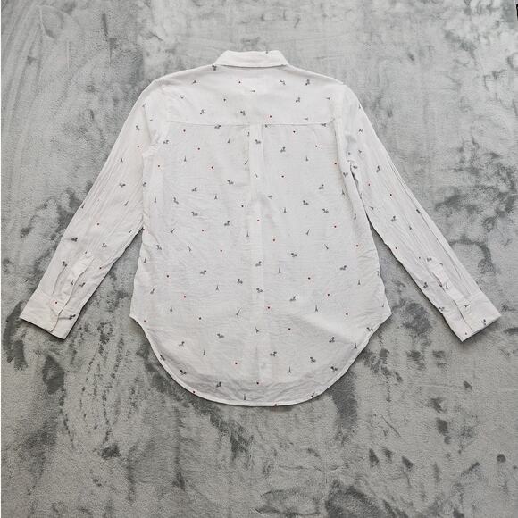 RAILS Taylor Eiffel Tower Print Shirt In Little Paris Size XS White Hearts - Picture 3 of 10